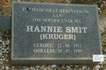 SMIT Hannie nee KRUGER 1911-1999