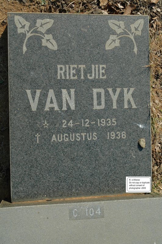 DYK Rietjie, van 1935-1936