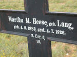 HEESE Martha M. nee LANG 1883-1926