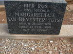 DEVENTER Margaretha E., van nee UYS 1876-1953