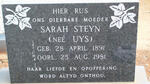 STEYN Sarah nee UYS 1891-1981