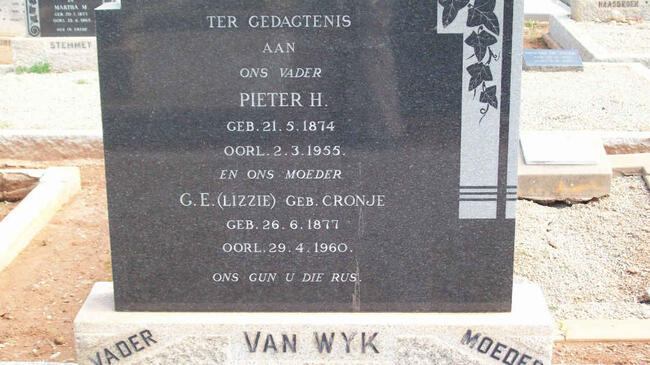 WYK Pieter H. , van 1874-1956 & G.E. CRONJE 1877-1960