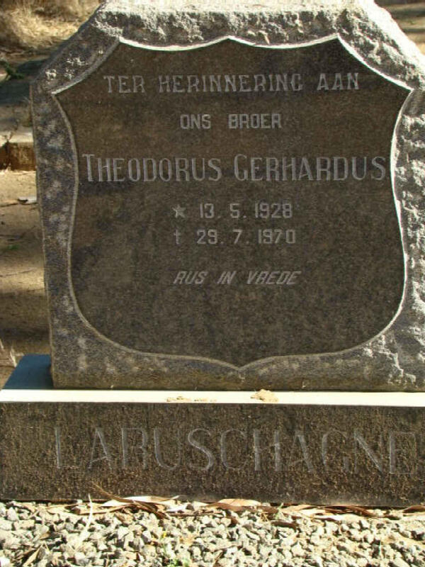 LABUSCHAGNE Theodorus Gerhardus 1928-1970