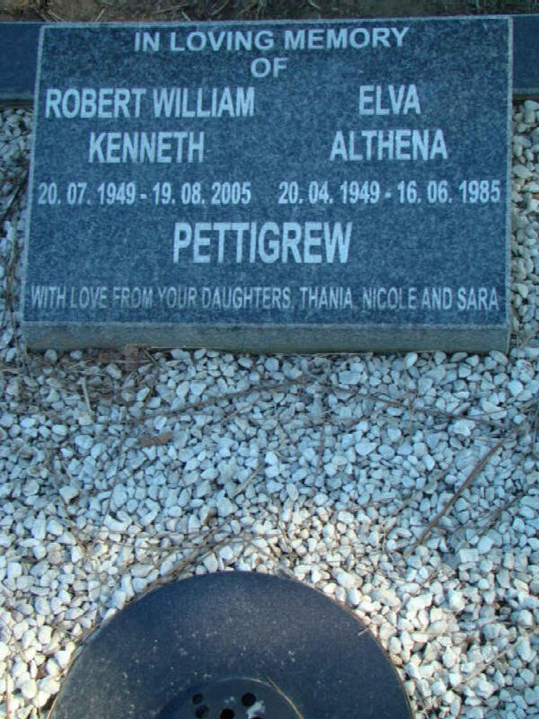 PETTIGREW Robert William Kenneth 1949-2005 & Elva Althena 1949-1985