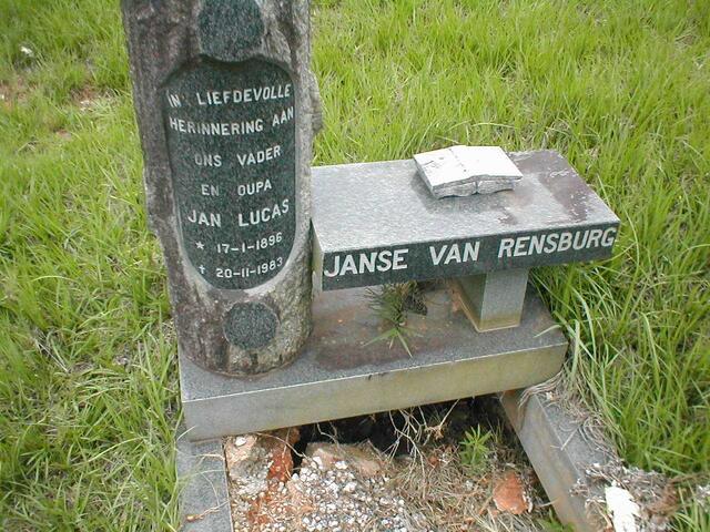 RENSBURG Jan Lucas, Janse van 1896-1983