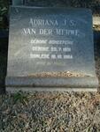 MERWE Adriana J.S., van der nee SCHEEPERS 1891-1964