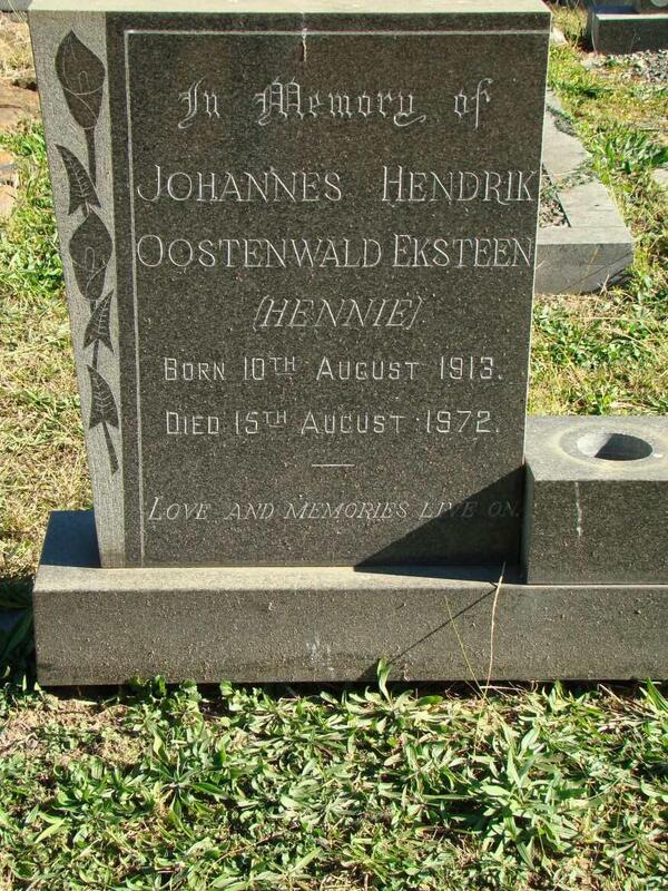 EKSTEEN Johannes Hendrik Oostenwald 1913-1972