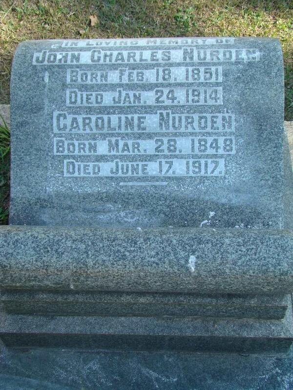 NURDEN John Charles 1851-1914 & Caroline 1848-1917