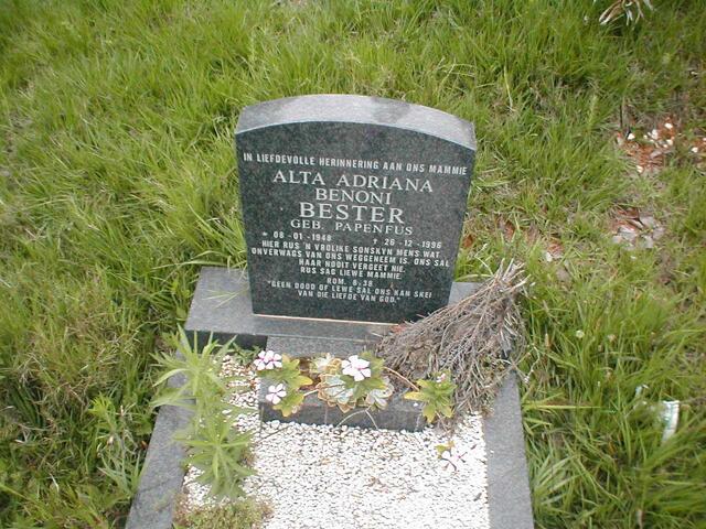 BESTER Alta Adriana Benoni nee PAPENFUS 1948-1996