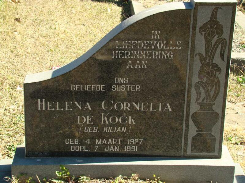 KOCK Helena Cornelia, de nee KILIAN 1927-1991