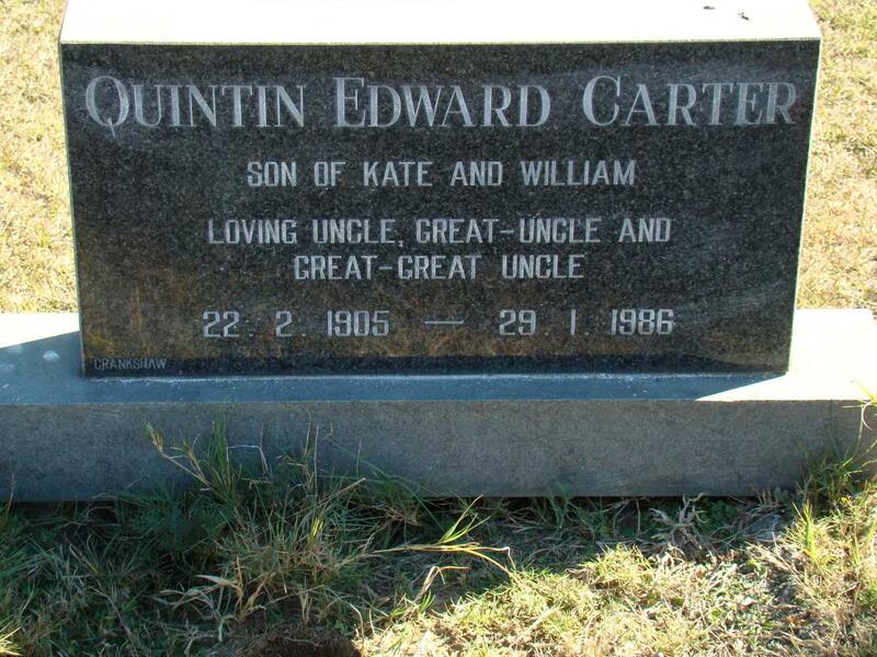 CARTER Quintin Edward 1905-1986