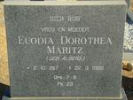 MARITZ Euodia Dorothea neé ALBERS 1917-1985