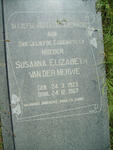 MERWE Susanna Elizabeth, van der 1923-1967