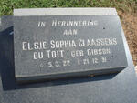 TOIT Elsie Sophia Claassens, du nee GIBSON 1922-1991