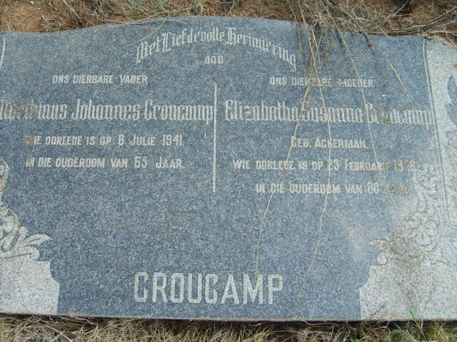 CROUCAMP Marthinus Johannes -1941 & Elizabetha Susanna ACKERMANN -1948