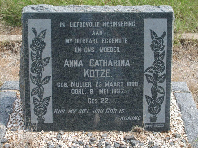 KOTZE Anna Catharina nee MULLER 1888-1937