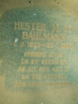 BAHLMANN Hester M.M. 1920-1982