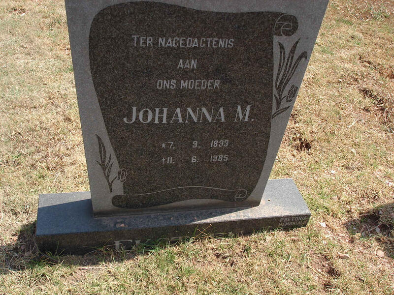 EKSTEEN Johanna M. 1893-1985