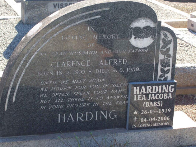 HARDING Clarence Alfred 1910-1959 & Lea Jacoba 1919-2006