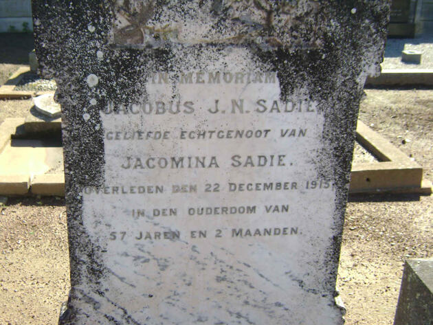 SADIE Jacobus J.N.  -1915 