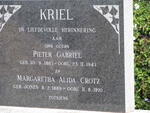 KRIEL Pieter Gabriël 1867-1947 & Margaretha Alida GROTZ 1889-1970