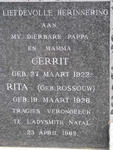 GENIS Gerrit 1922-1962 & Rita ROSSOUW 1926-1962