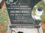HEERDEN Johanna Maria, van nee VAN DER SCHYFF 1934-1992