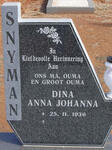 SNYMAN Dina Anna Johanna 1936-