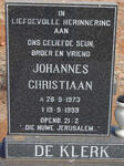 KLERK Johannes Christiaan, de 1973-1999