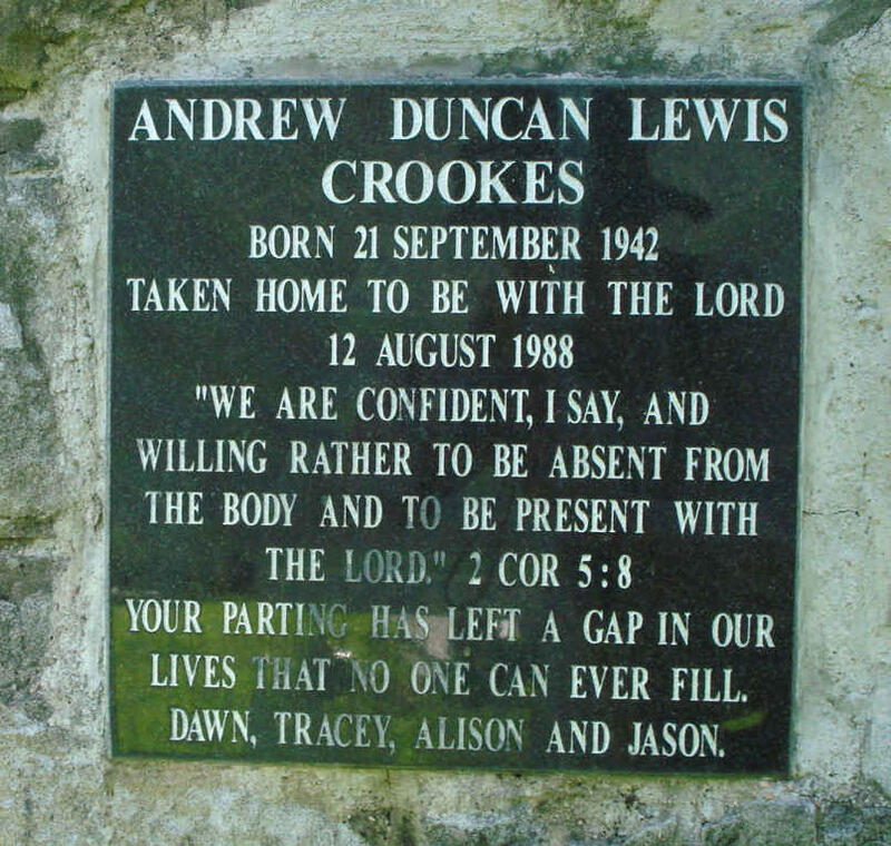 CROOKES Andrew Duncan Lewis 1942-1988