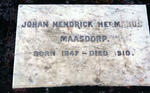 MAASDORP Johan Hendrick Hermanus 1847-1910