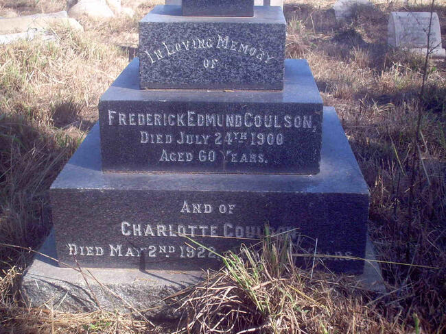 COULSON Frederick Edmund -1900 & Charlotte -1922