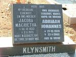 KLYNSMITH Adriaan Johannes 1920-2003 & Jacoba Magrietha 1932-1975