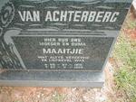 ACHTERBERG Maaitjie, van 1915-1995