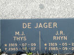 JAGER M.J., de 1919-1983 & J.R. 1919-1985