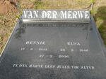 MERWE Hennie, van der 1942-2006 & Elsa 1946-2006