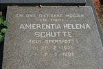 SCHUTTE Amerentia Helena nee SPERSHOTT 1925-1990 :: SCHUTTE Amerentia Helena 1953-1925 