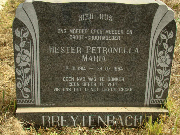 BREYTENBACH Hester Petronella Maria 1914-1984