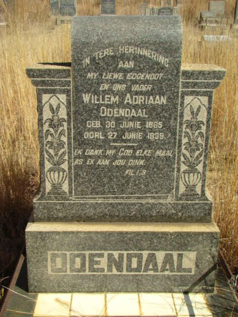 ODENDAAL Willem Adriaan 1865-1939