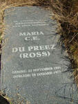 PREEZ Maria C.E., du nee ROSS 1891-1977