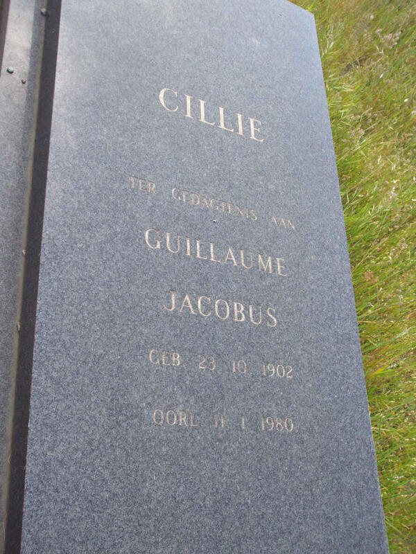 CILLIE Guillaume Jacobus 1902-1980