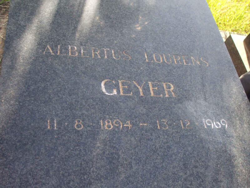 GEYER  Albertus Lourens 1894-1969