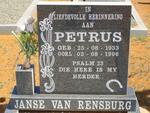 RENSBURG Petrus, Janse van 1933-1996