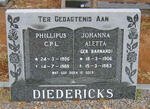 DIEDERICKS Phillipus C.P.L. 1906-1989 & Johanna Aletta BARNARD 1906-1983