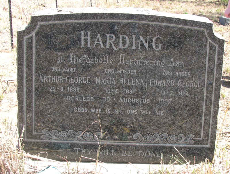 HARDING Arthur George 1886-1957 & Maria Helena 1881-1957 :: HARDING Edward George 1924-1957