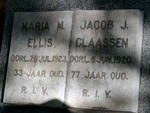 CLAASSEN Jacob J. -1920 :: ELLIS Maria M. -1923