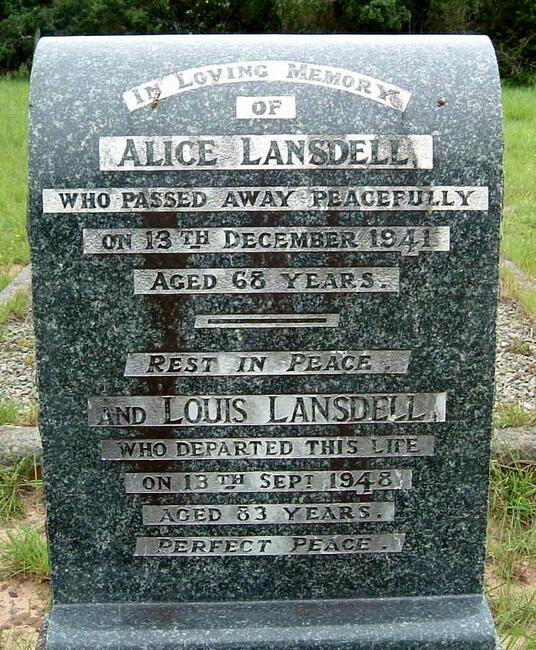 LANSDELL Louis -1948 & Alice -1941