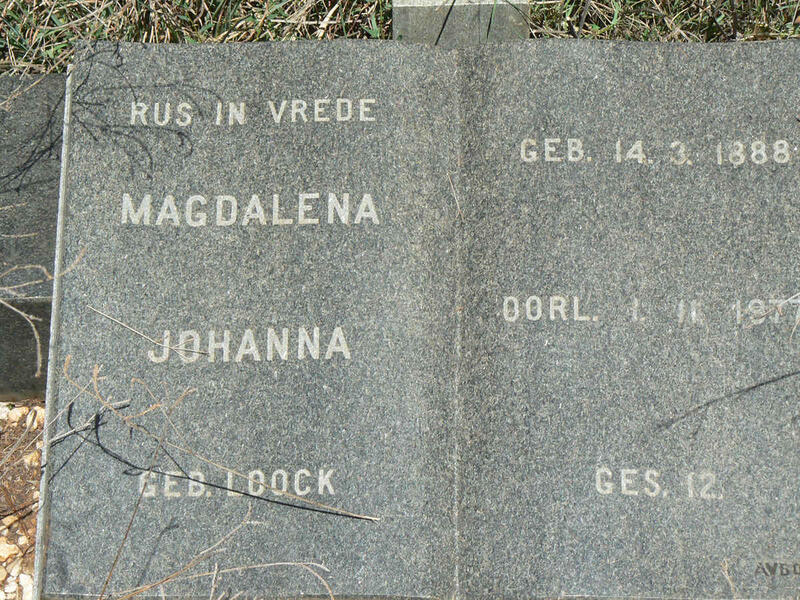 ? Magdalena Johanna nee LOOCK 1888-1977