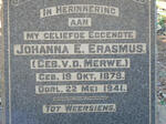 ERASMUS Johanna E. nee V.D. MERWE 1879-1941