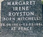 ROYSTON Margaret Irene 1904-1981
